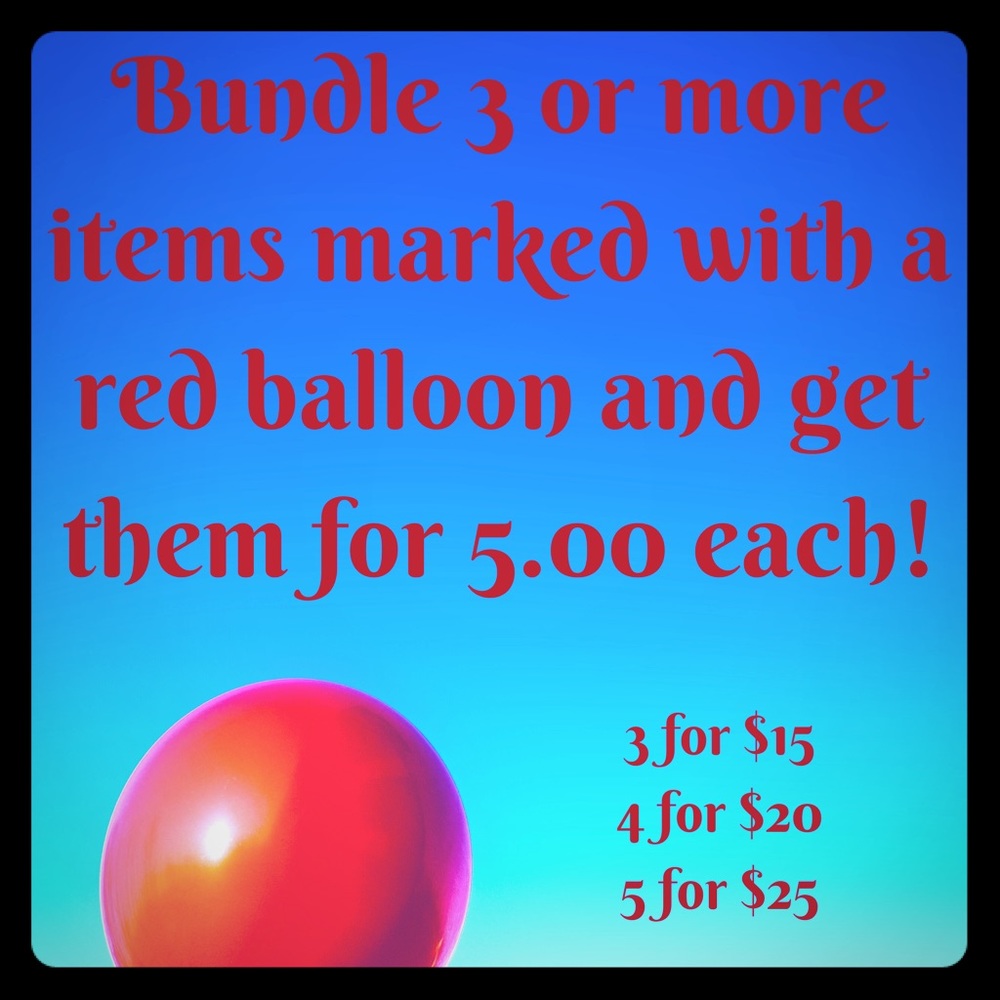 Bundle 3 or more 🎈for $5.00 each